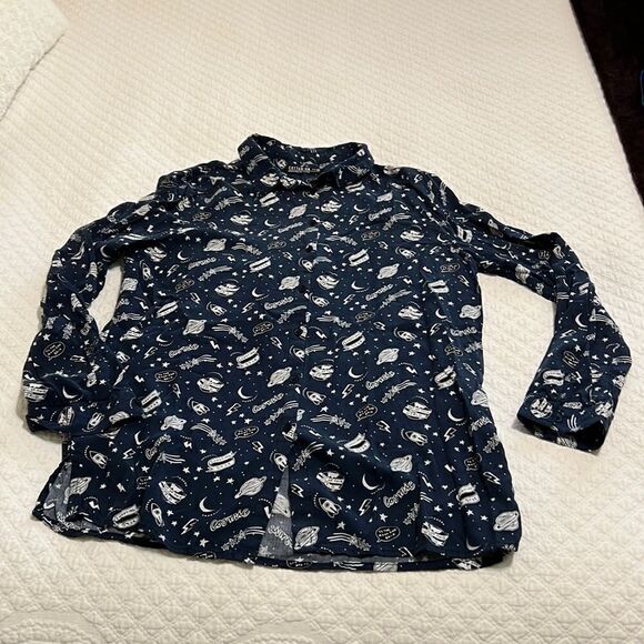 Cotton:On Long Sleeve Button Down Shirt with Cosmic Design - Size XS - Picture 1 of 6